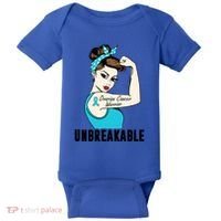 Ovarian Cancer Warrior Unbreakable Tee Perfect Strong Meaningful Gift Baby Bodysuit thumb 0