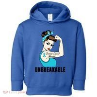 Ovarian Cancer Warrior Unbreakable Tee Perfect Strong Meaningful Gift Toddler Hoodie thumb 0