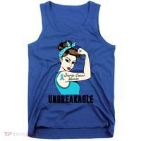 Ovarian Cancer Warrior Unbreakable Tee Perfect Strong Meaningful Gift Tank Top thumb 0