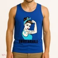 Ovarian Cancer Warrior Unbreakable Tee Perfect Strong Meaningful Gift Tank Top thumb 3