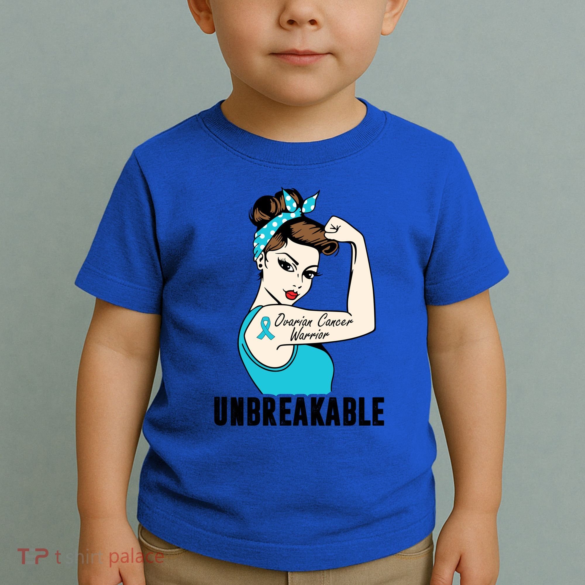 Ovarian Cancer Warrior Unbreakable Tee Perfect Strong Meaningful Gift Toddler T-Shirt