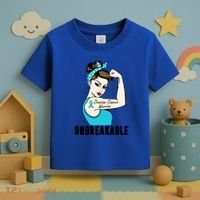 Ovarian Cancer Warrior Unbreakable Tee Perfect Strong Meaningful Gift Toddler T-Shirt thumb 3