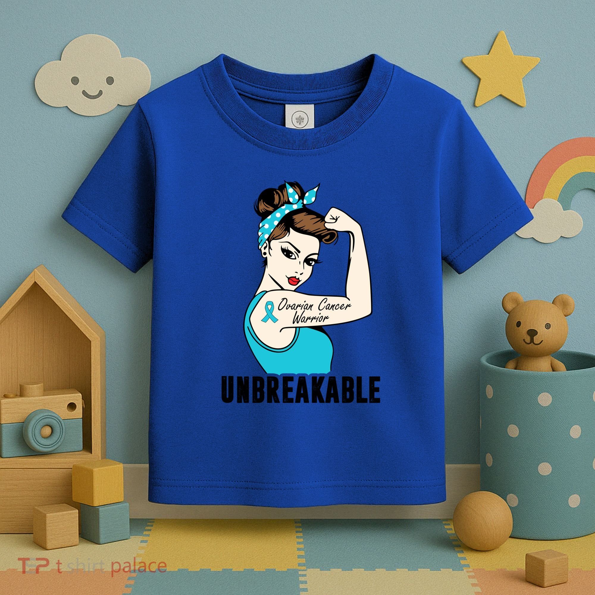 Ovarian Cancer Warrior Unbreakable Tee Perfect Strong Meaningful Gift Toddler T-Shirt