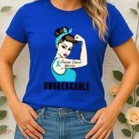 Ovarian Cancer Warrior Unbreakable Tee Perfect Strong Meaningful Gift Women's T-Shirt thumb 2
