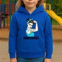 Ovarian Cancer Warrior Unbreakable Tee Perfect Strong Meaningful Gift Kids Hoodie thumb 3