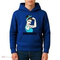 Ovarian Cancer Warrior Unbreakable Tee Perfect Strong Meaningful Gift Kids Hoodie thumb 4