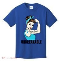 Ovarian Cancer Warrior Unbreakable Tee Perfect Strong Meaningful Gift Kids T-Shirt thumb 0