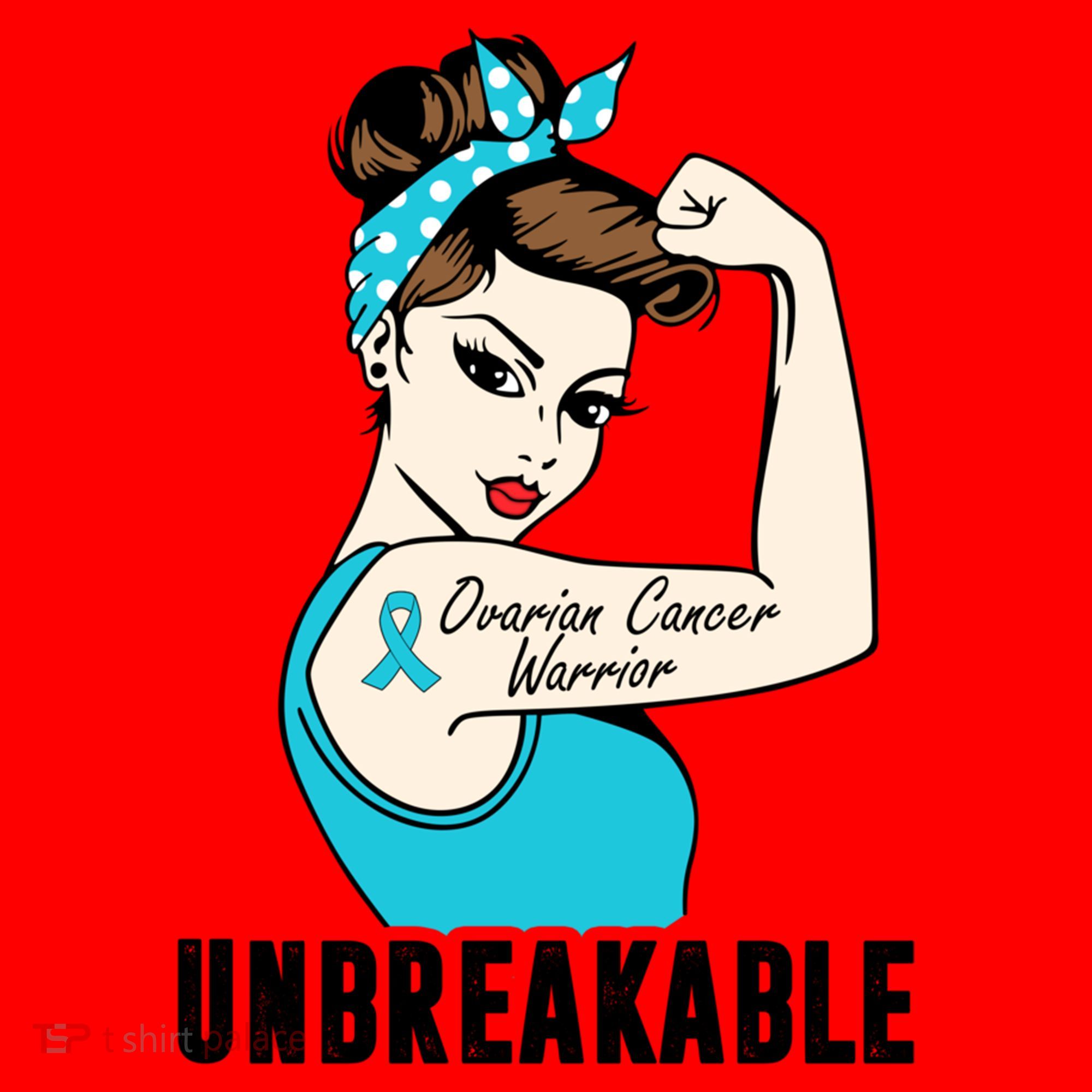 Ovarian Cancer Warrior Unbreakable Tee Perfect Strong Meaningful Gift Santa Hat