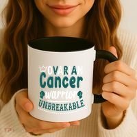 Ovarian Cancer Warrior Unbreakable Great Gift Coffee Mug thumb 3
