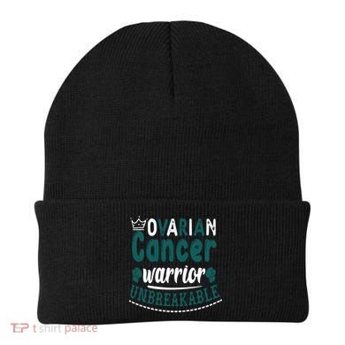 Ovarian Cancer Warrior Unbreakable Great Gift Beanie