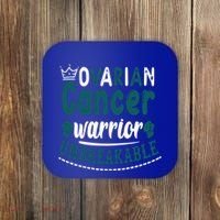 Ovarian Cancer Warrior Unbreakable Great Gift Coaster thumb 0