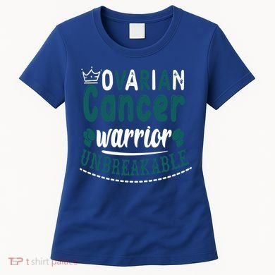 Ovarian Cancer Warrior Unbreakable Great Gift Women's T-Shirt
