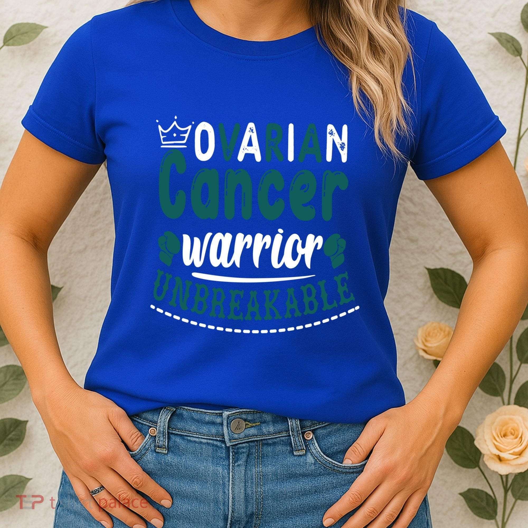 Ovarian Cancer Warrior Unbreakable Great Gift Women's T-Shirt