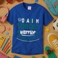 Ovarian Cancer Warrior Unbreakable Great Gift Kids T-Shirt thumb 3