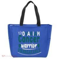 Ovarian Cancer Warrior Unbreakable Great Gift Tote Bag thumb 0