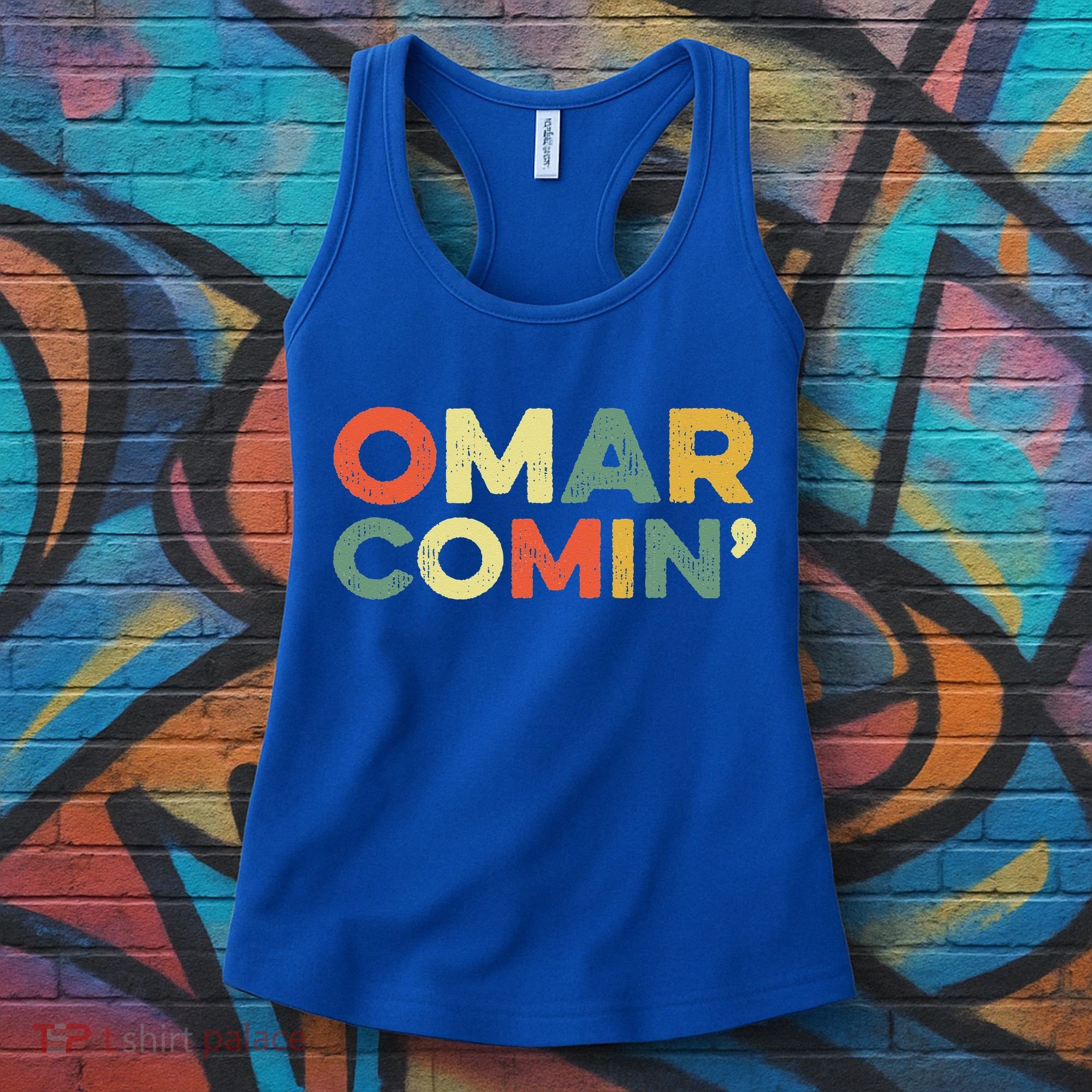 Omar Comin Wire Funny Meme Trending Popular Culture Slang Women's Tank Top