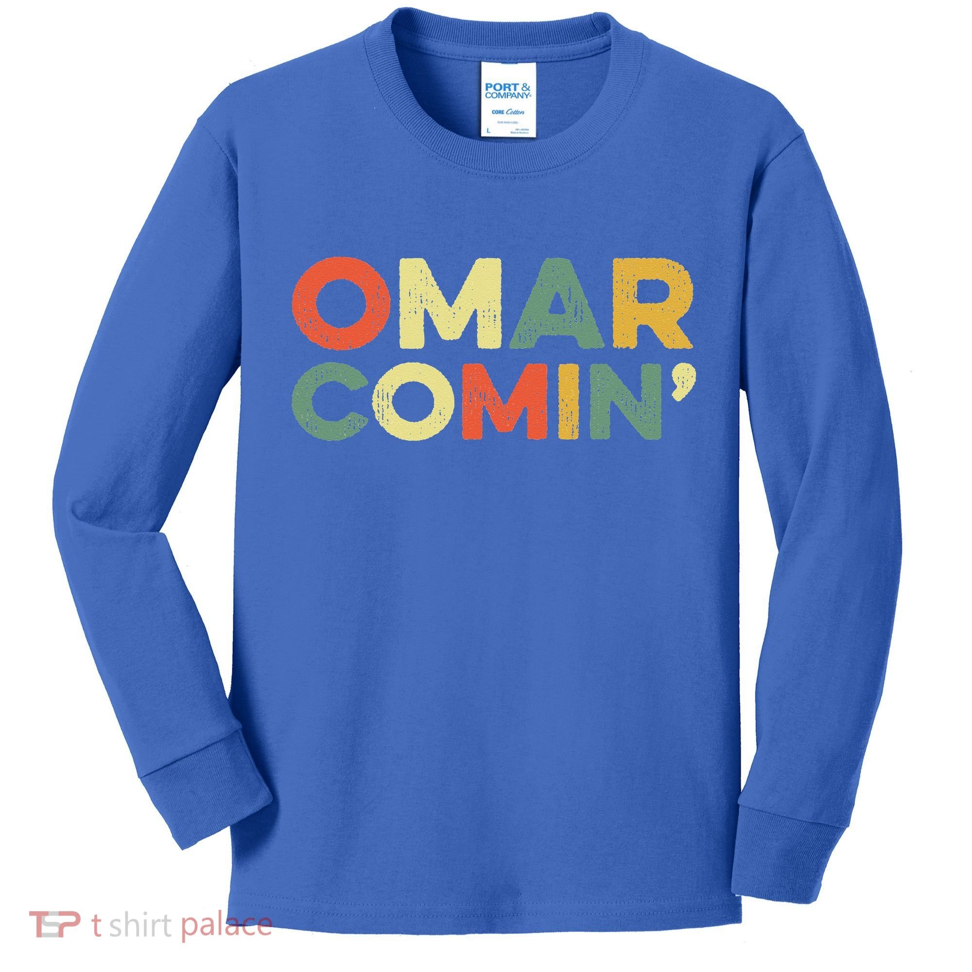 Omar Comin Wire Funny Meme Trending Popular Culture Slang Kids Long Sleeve Shirt