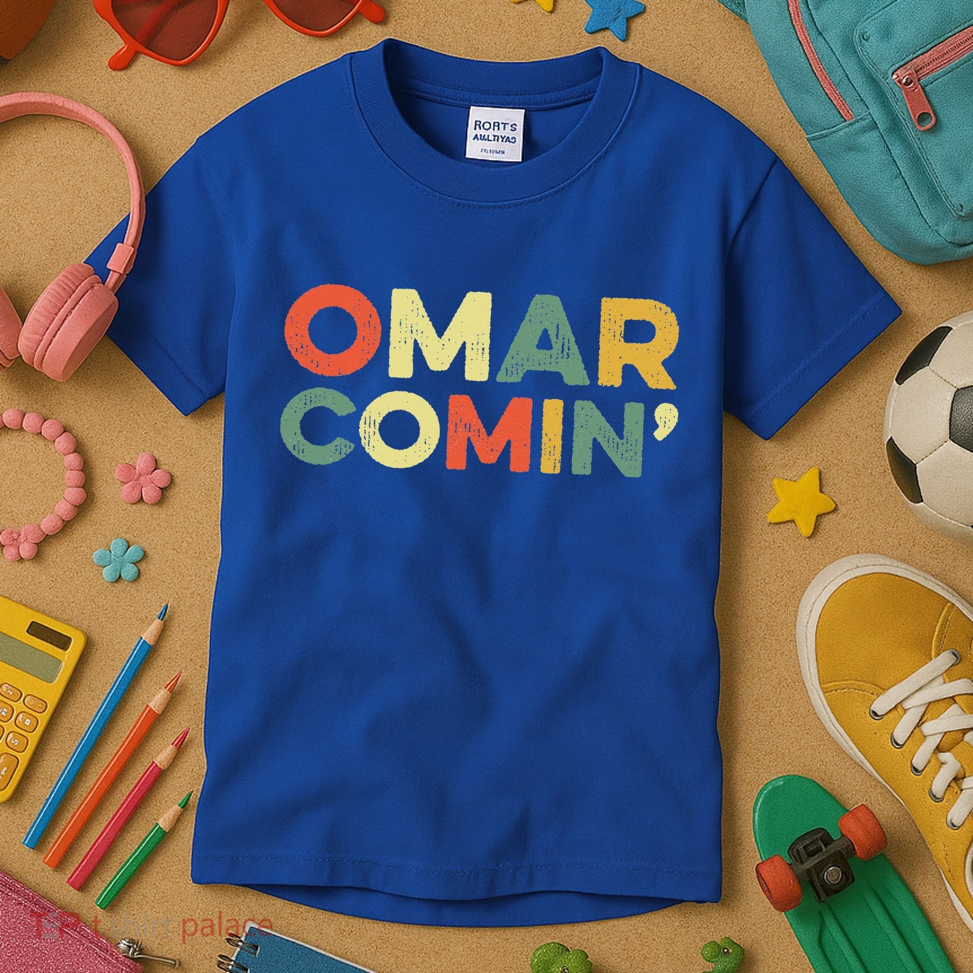 Omar Comin Wire Funny Meme Trending Popular Culture Slang Kids T-Shirt