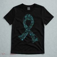 Ovarian Cancer Warrior Teal Ribbon Awareness Gift T-Shirt thumb 5