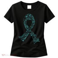 Ovarian Cancer Warrior Teal Ribbon Awareness Gift Women's T-Shirt thumb 0