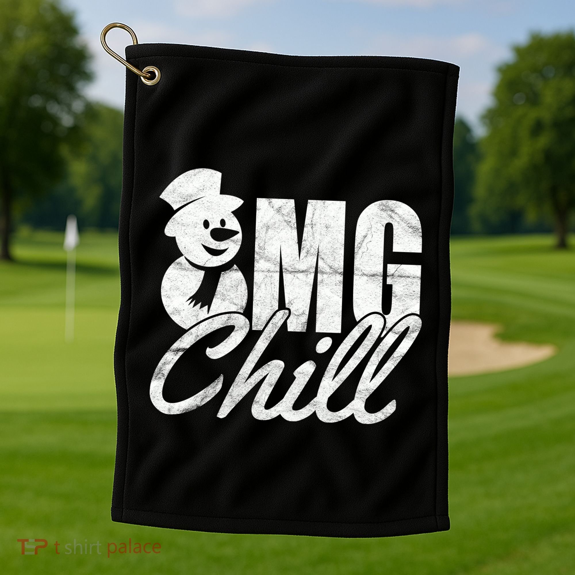 OMG Chill Winter Snowman Golf Towel