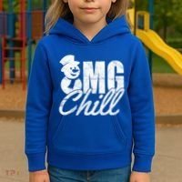 OMG Chill Winter Snowman Kids Hoodie thumb 3