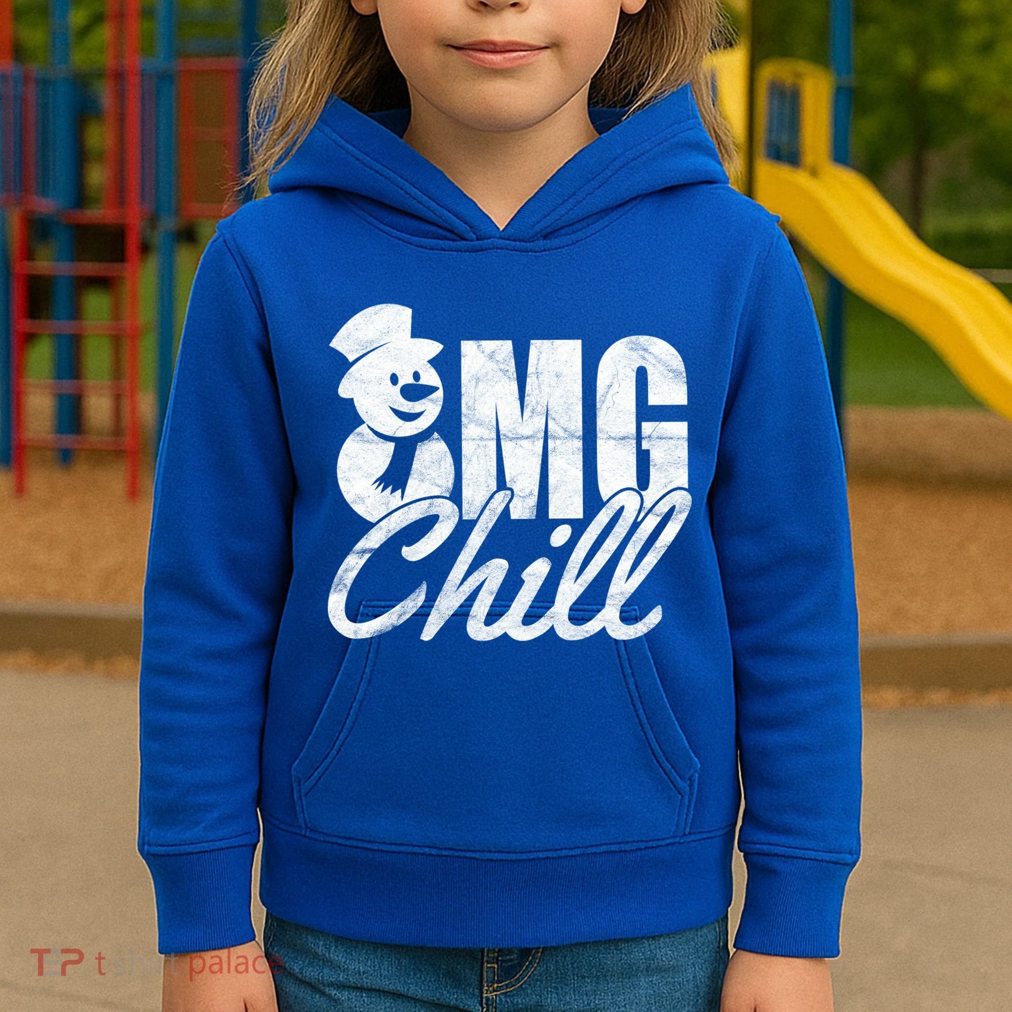 OMG Chill Winter Snowman Kids Hoodie