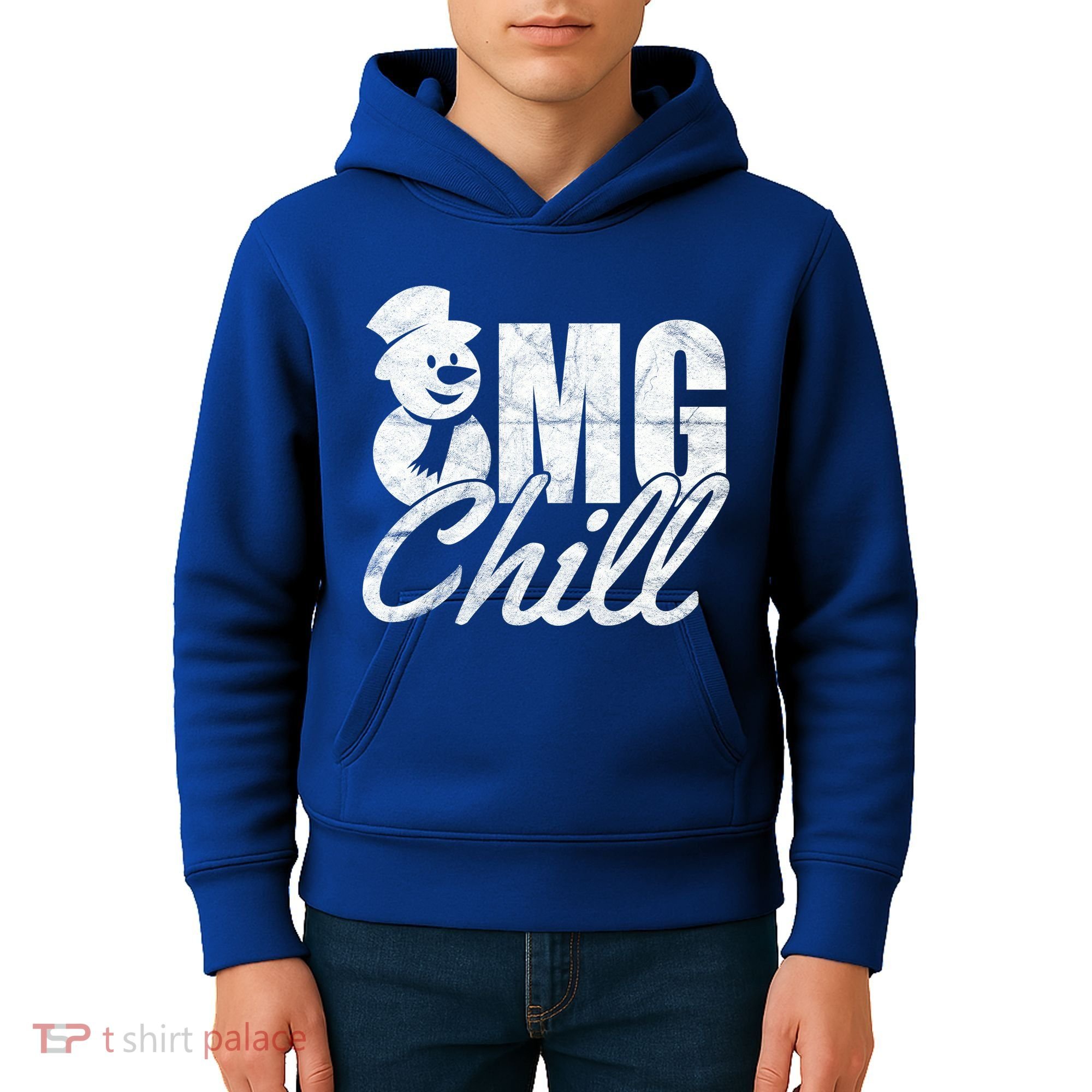 OMG Chill Winter Snowman Kids Hoodie