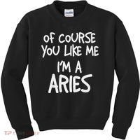 Of Course You Like Me I'm A Aries, Zodiac, Astrology Kids Sweatshirt thumb 0