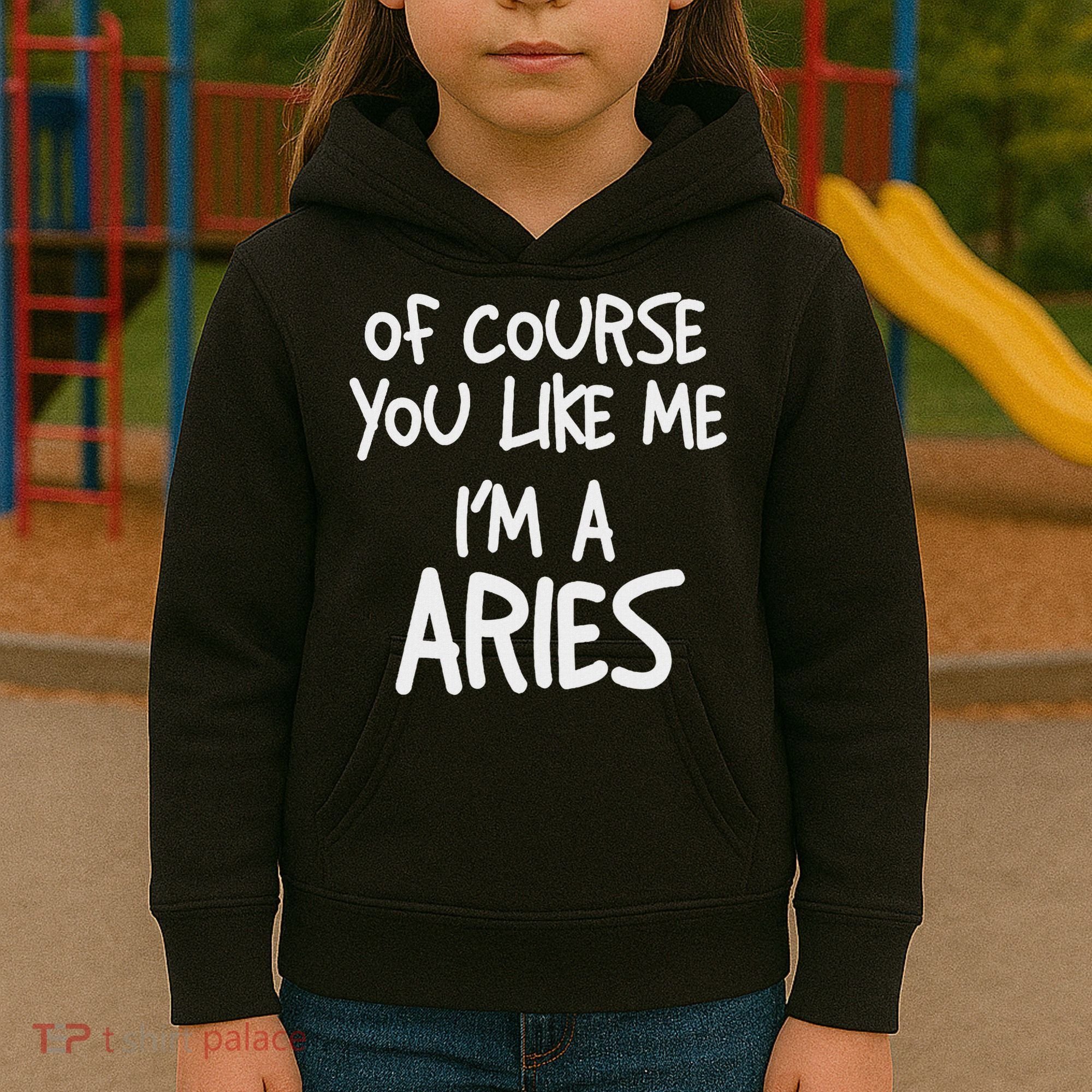 Of Course You Like Me I'm A Aries, Zodiac, Astrology Kids Hoodie
