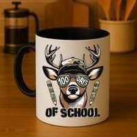 Oh Deer 100 Days Of School Are Here Deer Hunting 100th Day Coffee Mug thumb 4