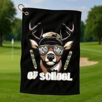 Oh Deer 100 Days Of School Are Here Deer Hunting 100th Day Golf Towel thumb 1