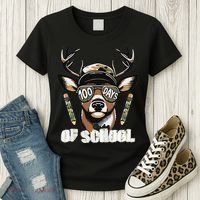 Oh Deer 100 Days Of School Are Here Deer Hunting 100th Day Women's T-Shirt thumb 3