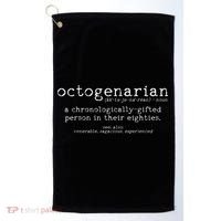Octogenarian Definition 80 Years Old 80th Birthday Gift Golf Towel thumb 0