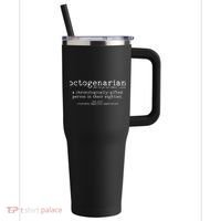 Octogenarian Definition 80 Years Old 80th Birthday Gift 40oz Vacuum Insulated Stainless Steel Travel Tumbler thumb 0