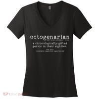Octogenarian Definition 80 Years Old 80th Birthday Gift Women's V-Neck T-Shirt thumb 0