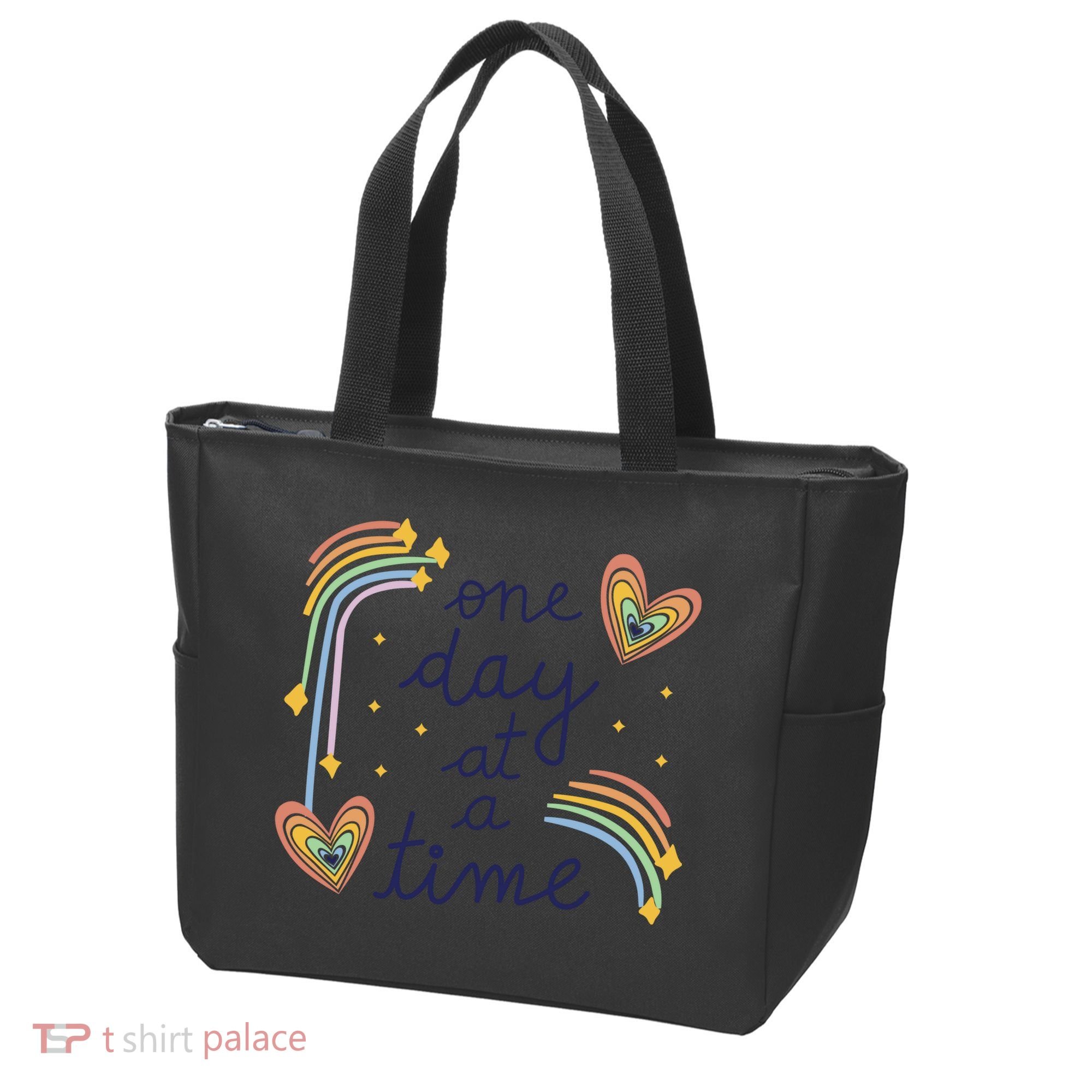 One Day At A Time Rainbow Tote Bag