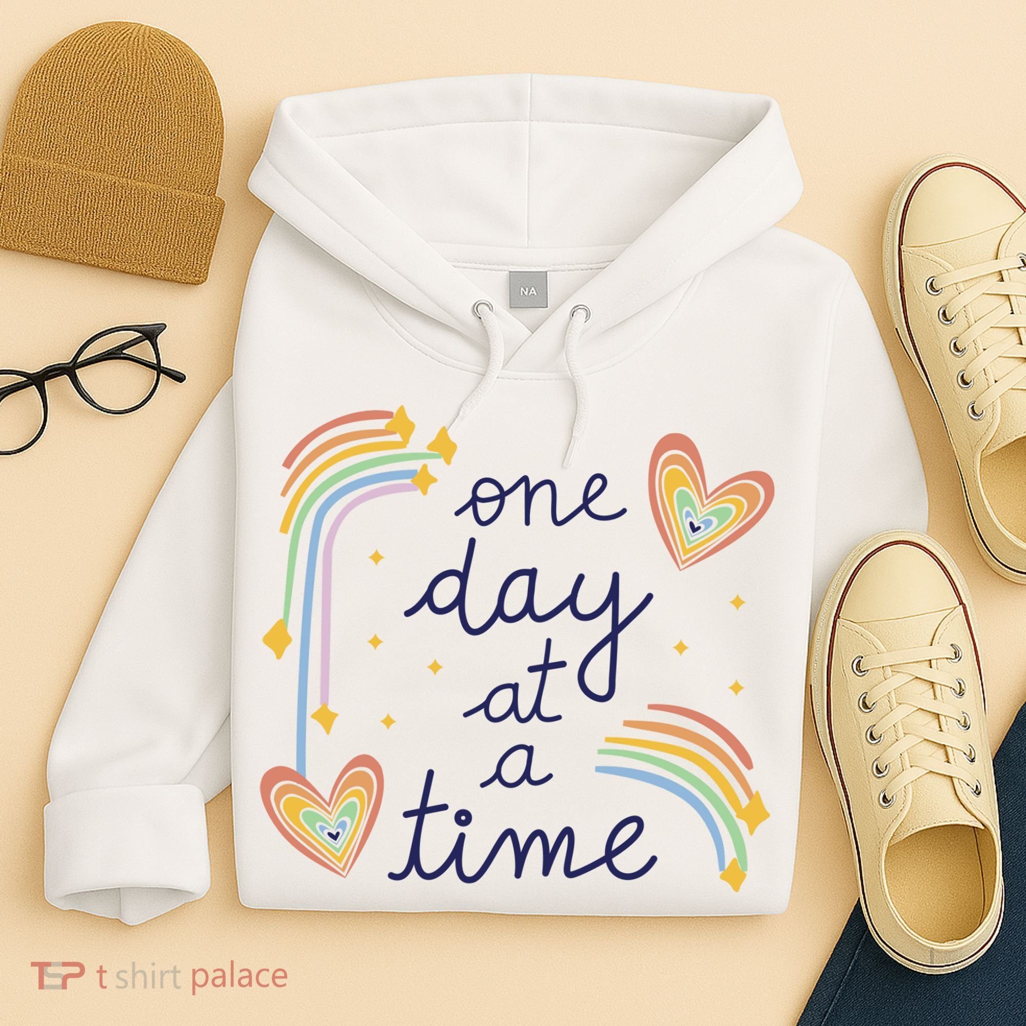 One Day At A Time Rainbow Hoodie
