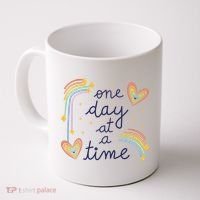 One Day At A Time Rainbow Coffee Mug thumb 0