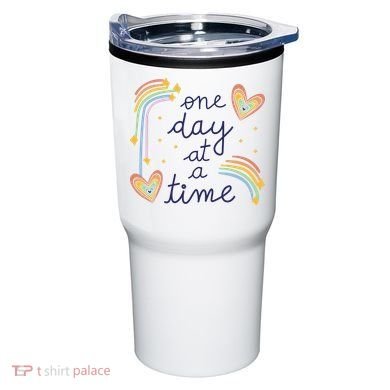One Day At A Time Rainbow Tumbler
