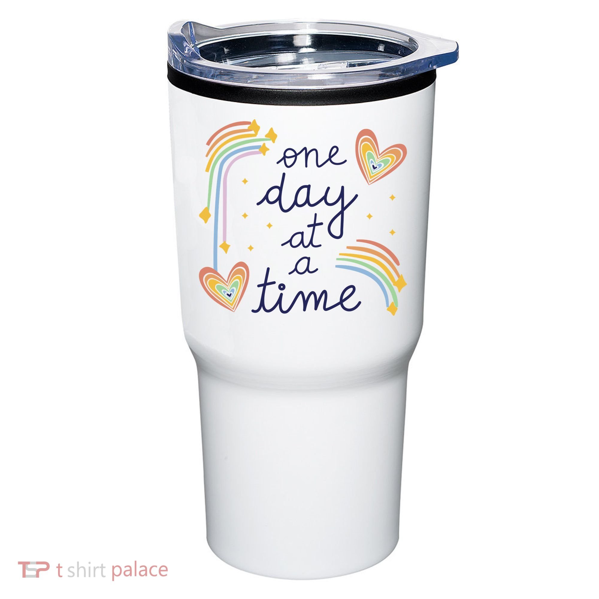 One Day At A Time Rainbow Tumbler
