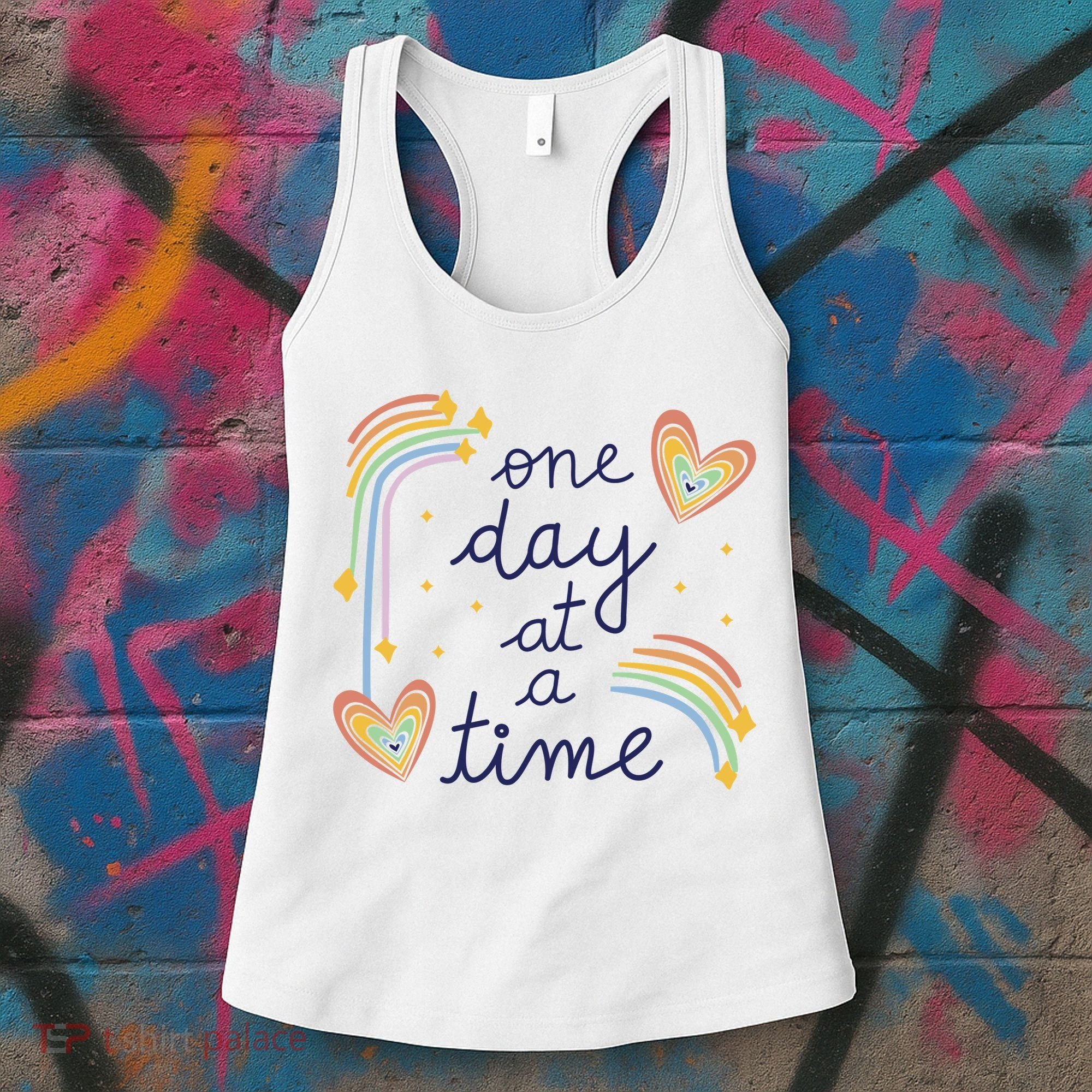 One Day At A Time Rainbow Women's Tank Top