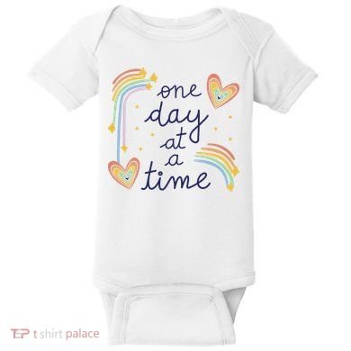 One Day At A Time Rainbow Baby Bodysuit