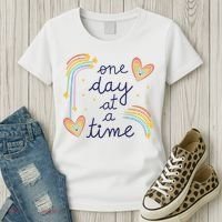One Day At A Time Rainbow Women's T-Shirt thumb 3