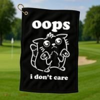 Oops I DonT Care Golf Towel thumb 1