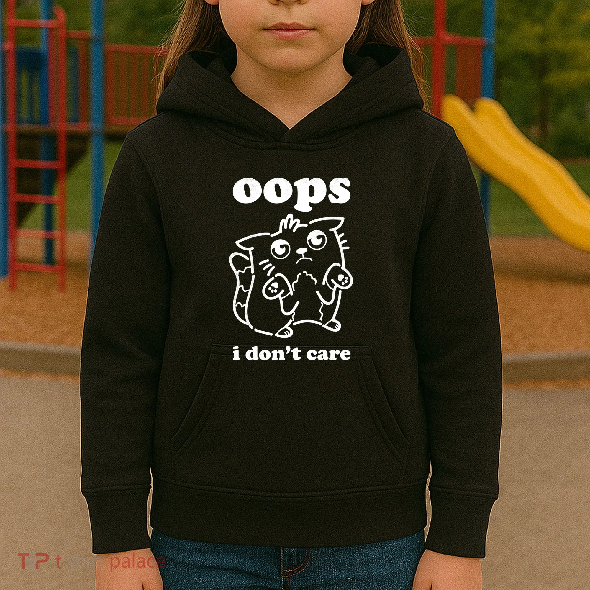 Oops I DonT Care Kids Hoodie