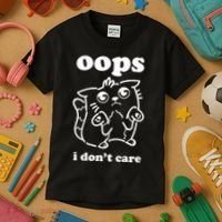 Oops I DonT Care Kids T-Shirt thumb 3