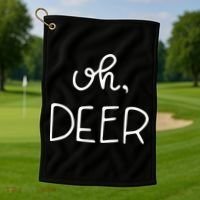 Oh Deer Christmas Cute Christmas Golf Towel thumb 1