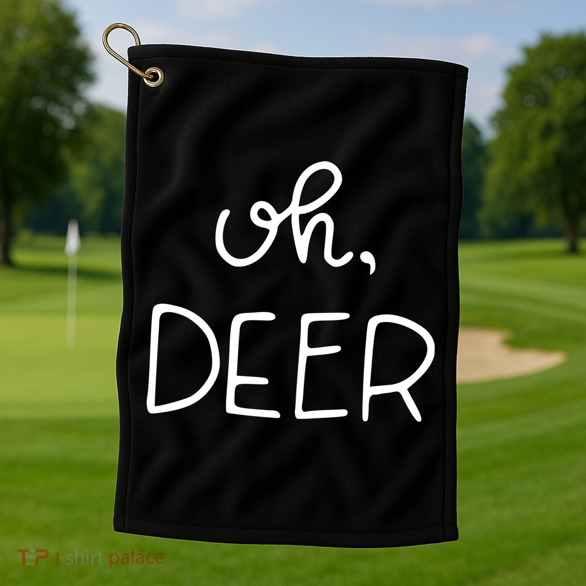 Oh Deer Christmas Cute Christmas Golf Towel