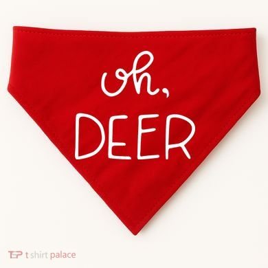 Oh Deer Christmas Cute Christmas USA-Made Doggie Bandana